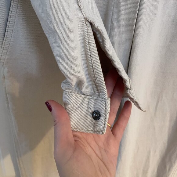 ASOS DESIGN premium denim utility boilersuit in bone white - Picture 9 of 10